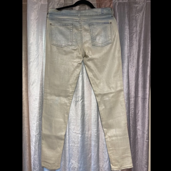 7 For All Mankind Ombré Metallic Skinny Jeans - Picture 2 of 5